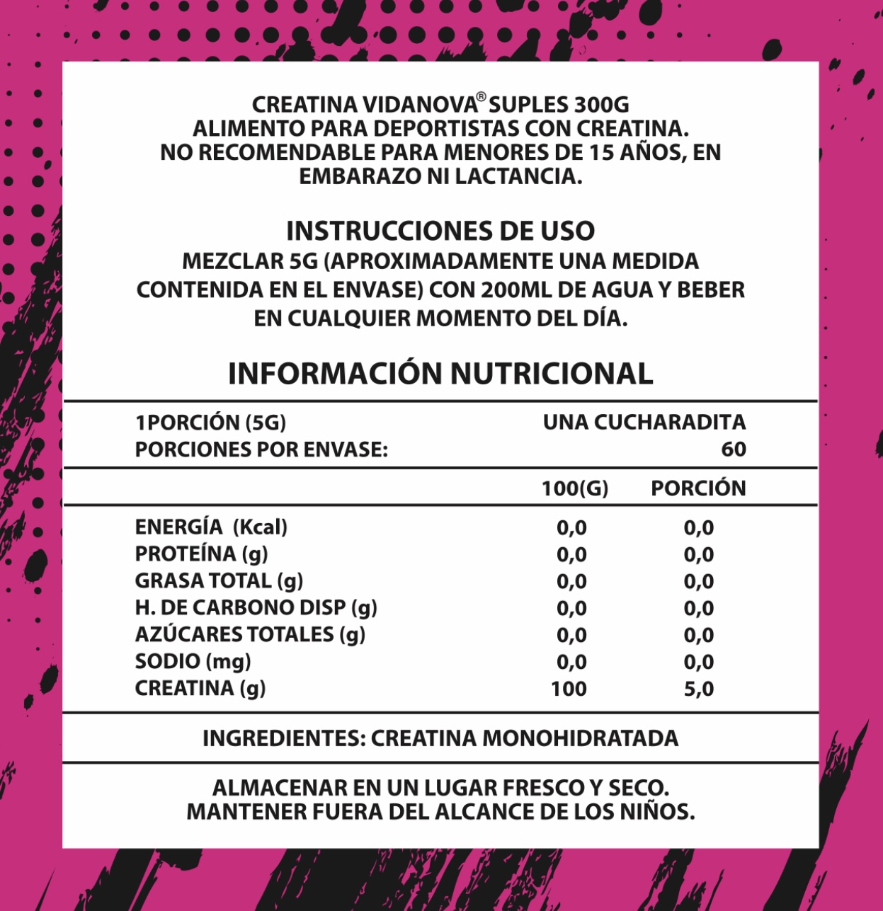 Creatina WOMAN Monohidratada 300g - Imagen 2